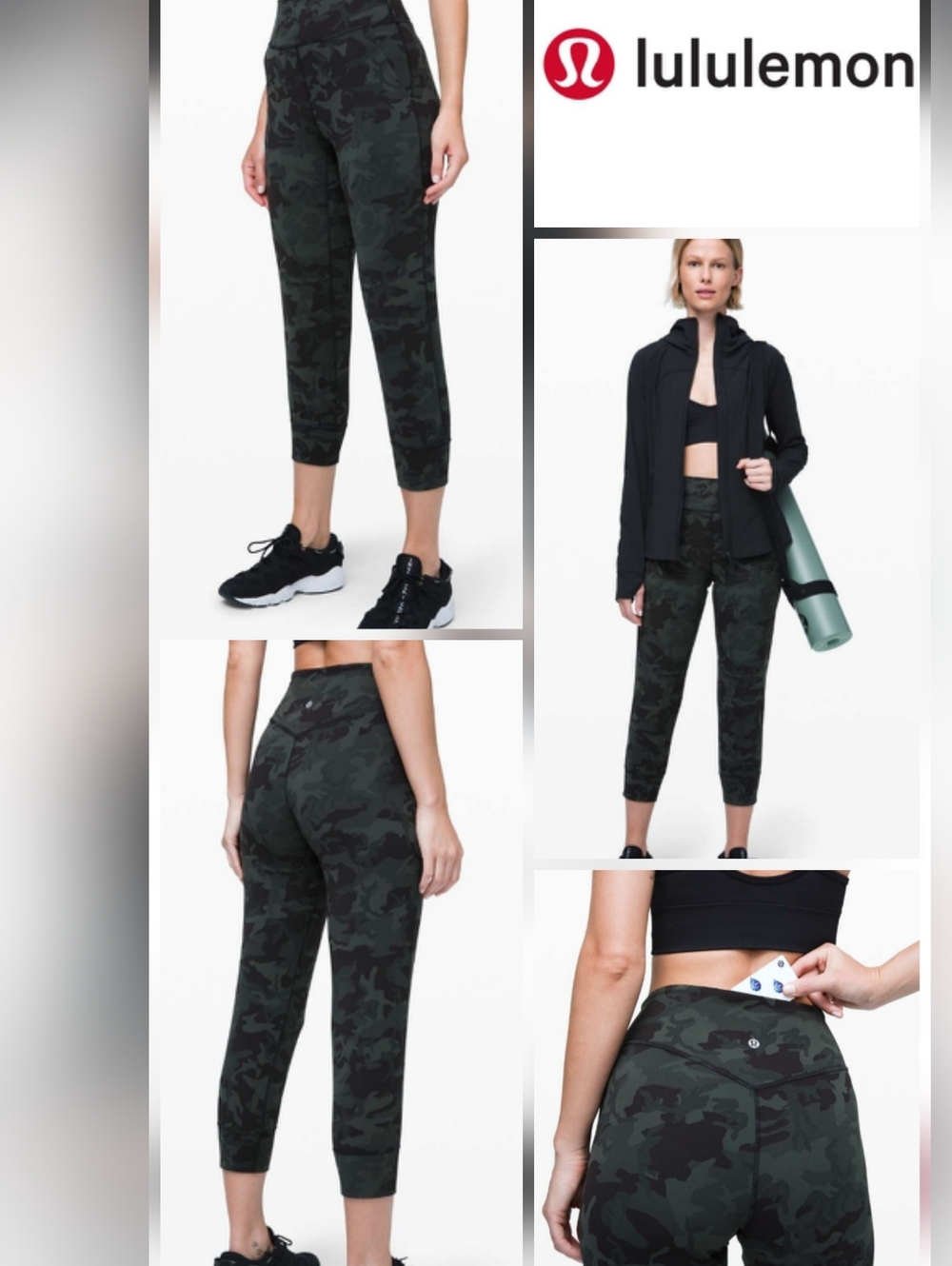 Lululemon Athletica Align Jogger Crop 23" RARE-Incognito Camo Multi Gator Green